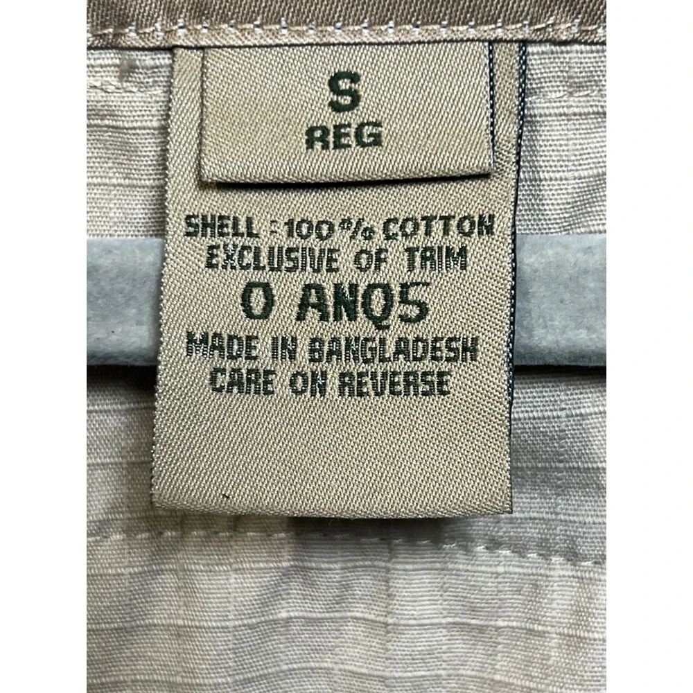 LL Bean Mens Small Khaki Ripstop Cotton Utility Fishing Safari Vest Beige - Picture 7 of 12